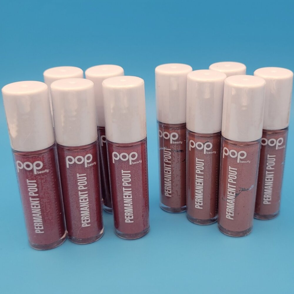 10x SEALED POP Beauty Permanent Pout Liquid Lip Color Bubbly Berry & Bare Blush